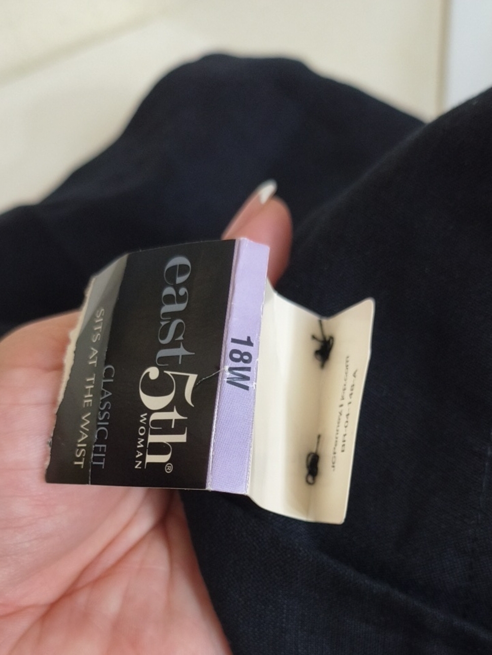 Linen Wide Leg Pants East 5th Black Size 18W Career Office Lagenlook Luxury - Picture 8 of 8